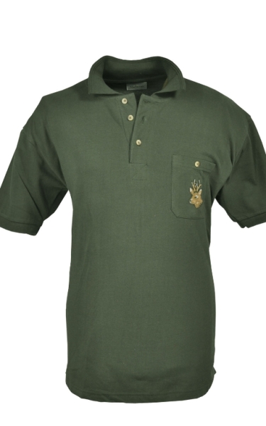 Herren Poloshirt , Polohemd , Jäger - Poloshirt , Polohemd mit Wildmotiv